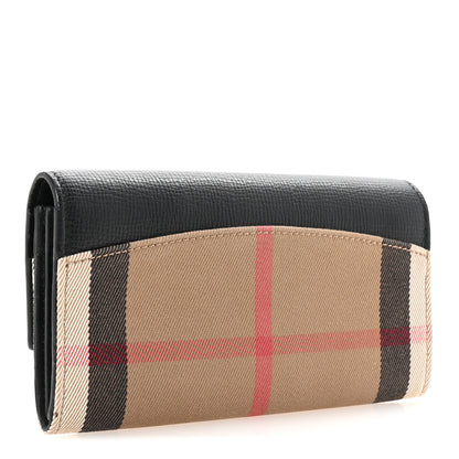 Burberry Grainy Calfskin House Check Continental Wallet Black 3 of 6