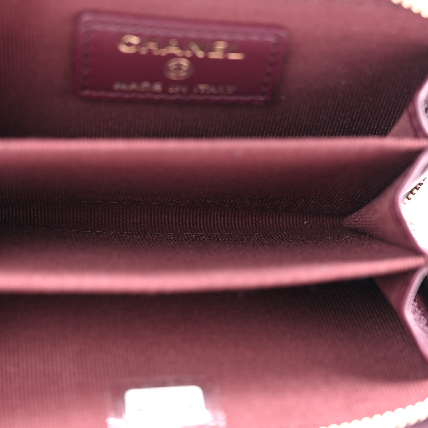 Chanel Caviar Quilted Zip Around Coin Purse Dark Burgundy 5 of 10