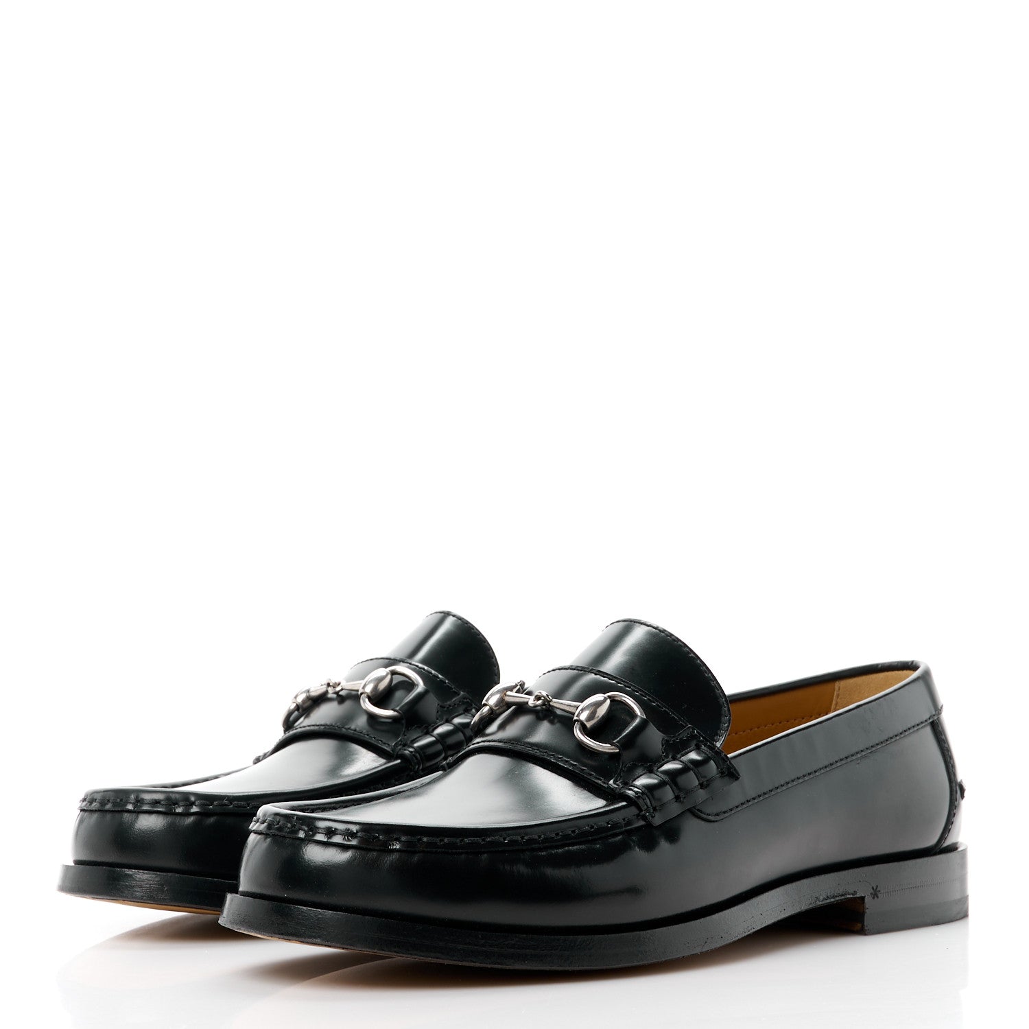 Gucci Mandala Goatskin Mens Horsebit Loafers 10 Black 3 of 11