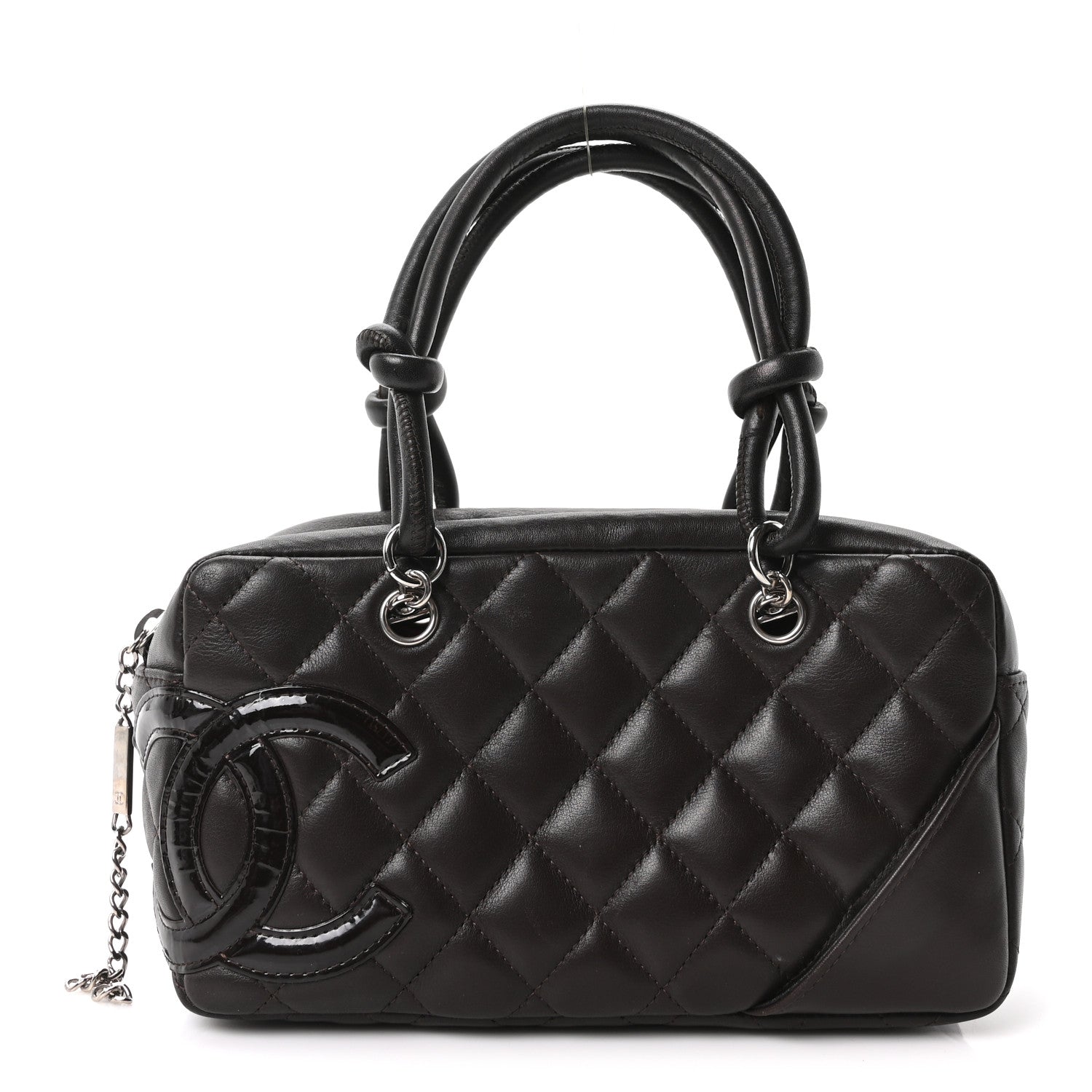 Chanel Calfskin Quilted Small Cambon Bowler Dark Brown 1 of 10