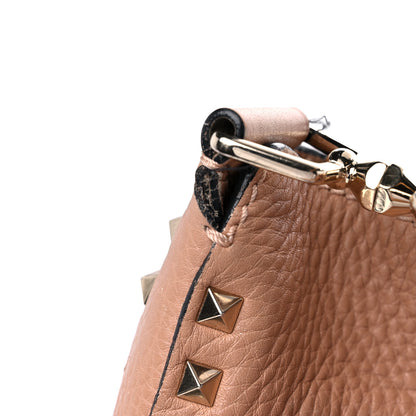 Valentino Garavani Pebbled Calfskin Small Rockstud Flip-Lock Messenger Bag Soft Noisette 21 of 23