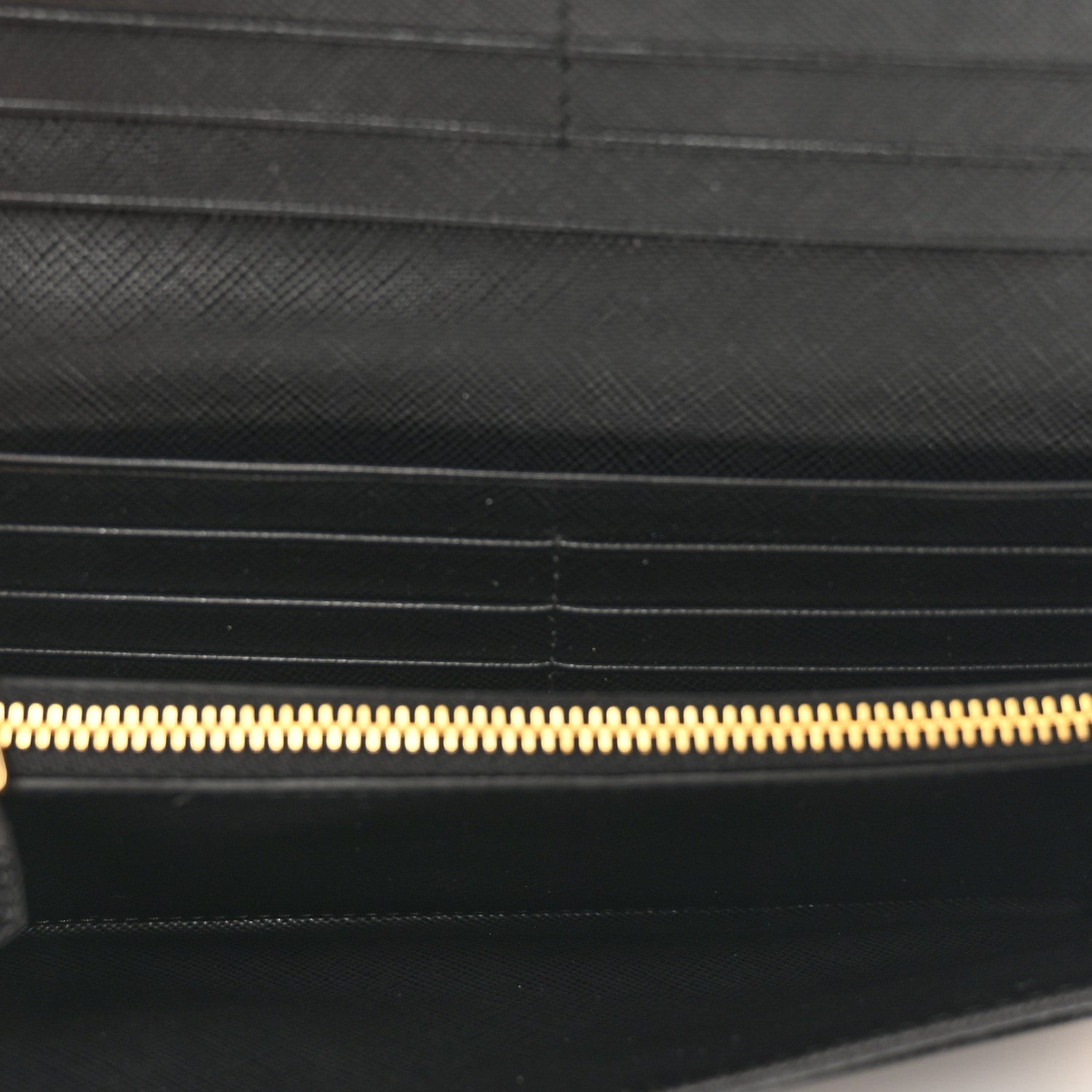 Prada Saffiano Metal Continental Flap Wallet Black 5 of 7