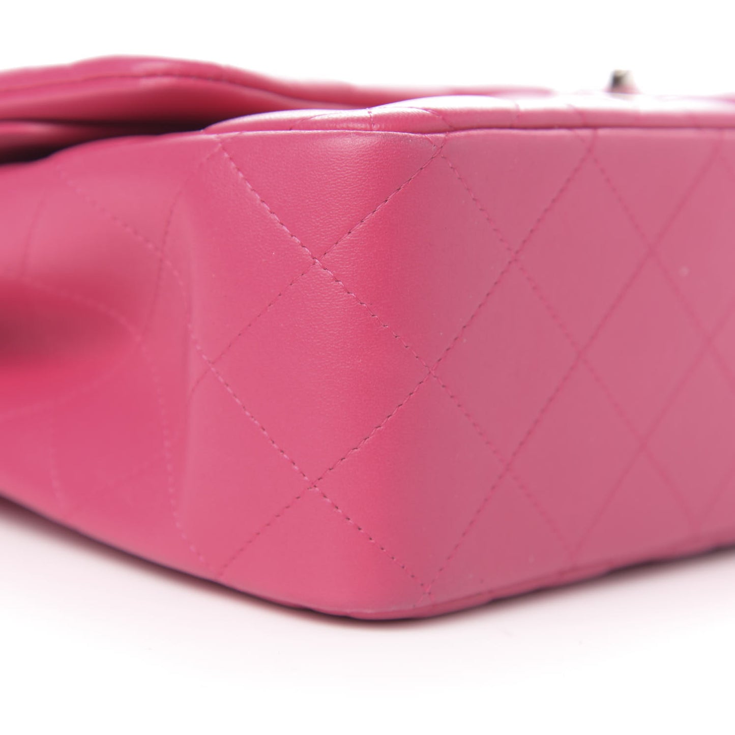 Lambskin Quilted Jumbo Double Flap Dark Pink