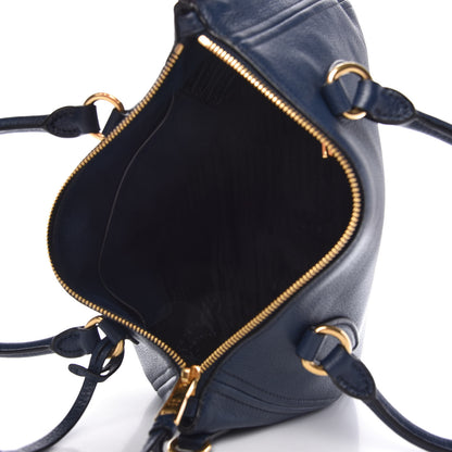 Prada Vitello Daino Shoulder Bag Baltico 5 of 10