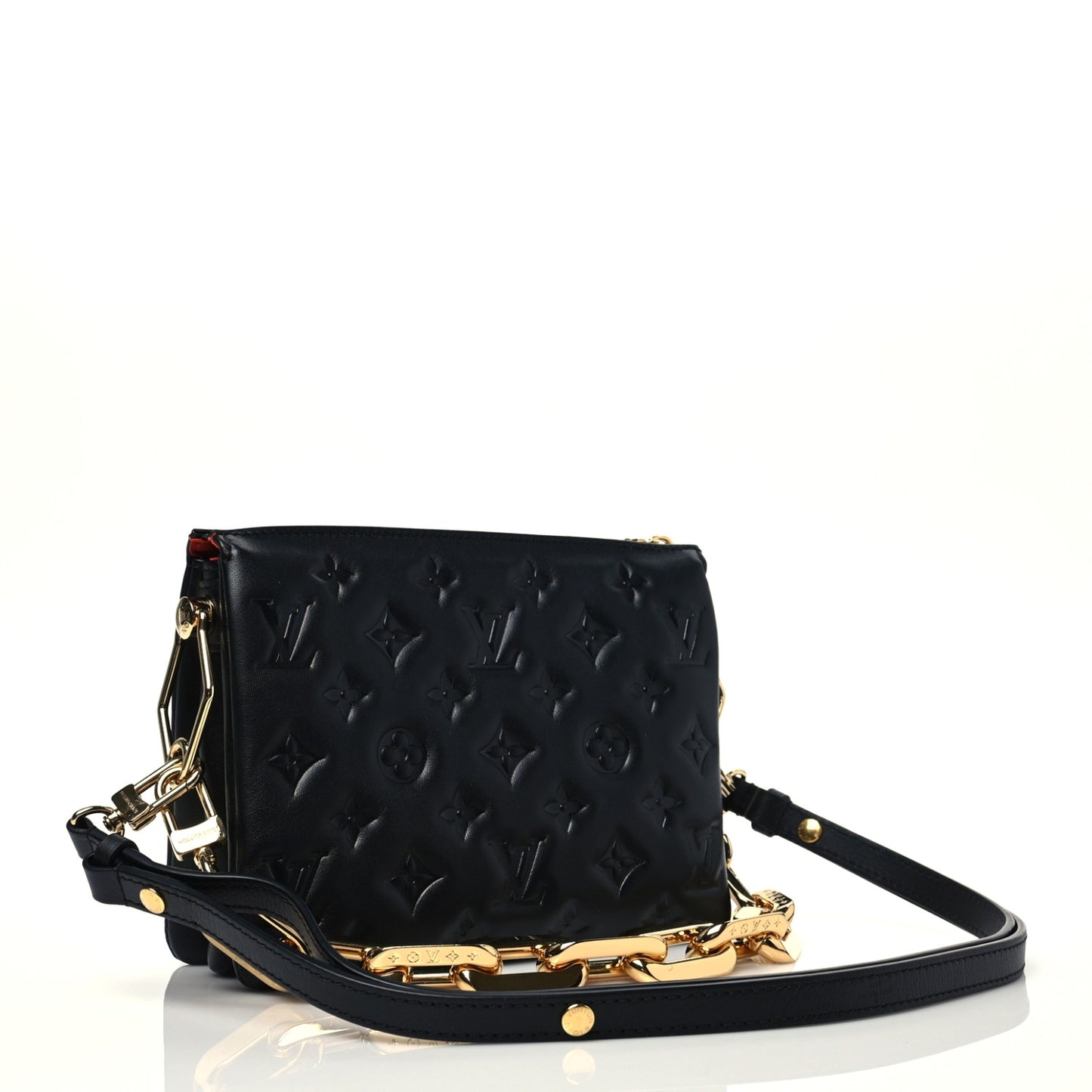 Lambskin Embossed Monogram Coussin BB Black