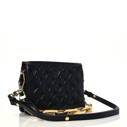Louis Vuitton Lambskin Embossed Monogram Coussin BB Black 3 of 7