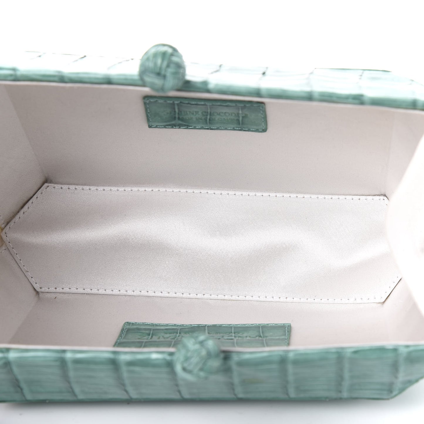 Crocodile Box Clutch Jade
