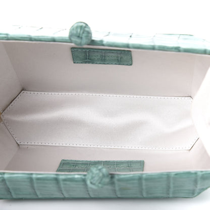Nancy Gonzalez Crocodile Box Clutch Jade 5 of 7