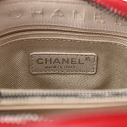 Chanel Shiny Sheepskin Quilted Small Shopping Tote Red 6 of 10