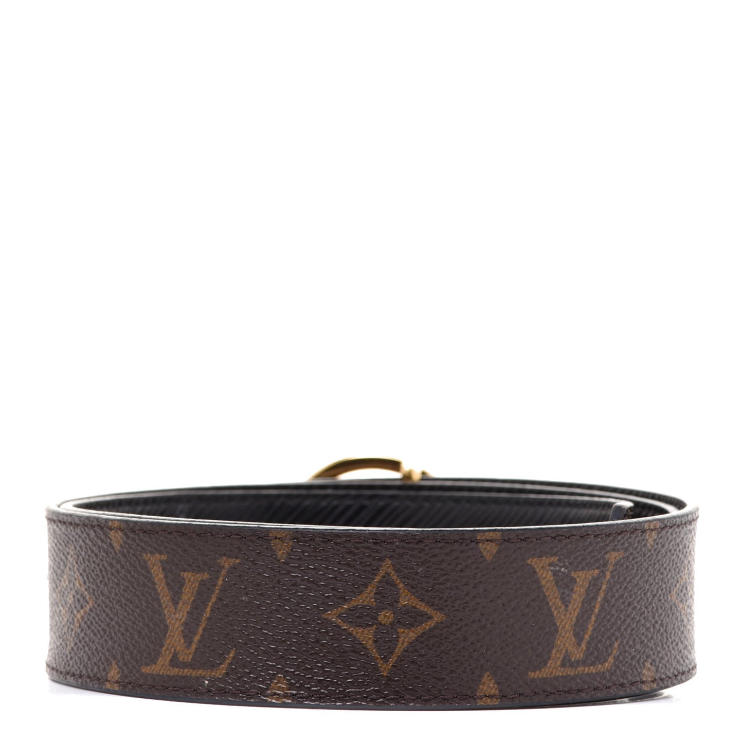Monogram Epi 35mm LV Circle Reversible Belt 80 32 Black