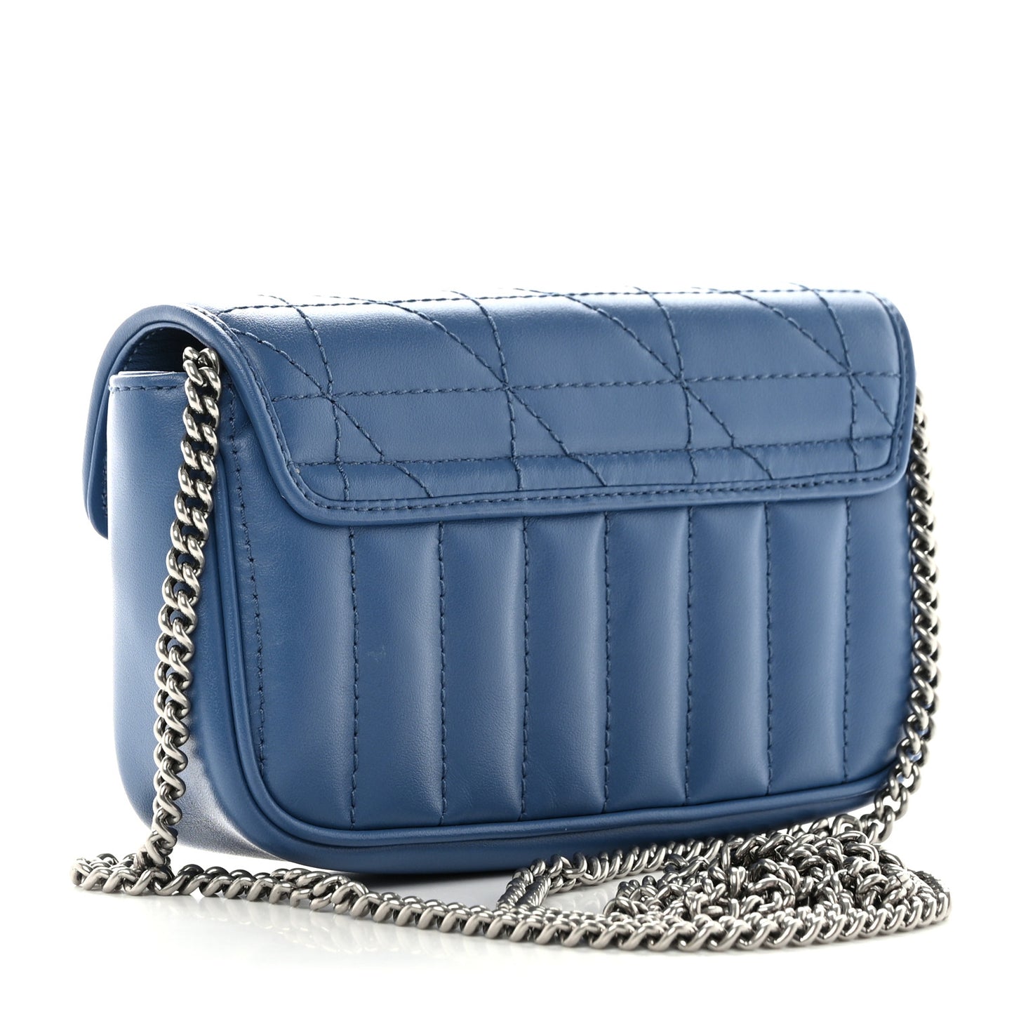 Calfskin Matelasse Aria Super Mini GG Marmont Shoulder Bag Clear Blue