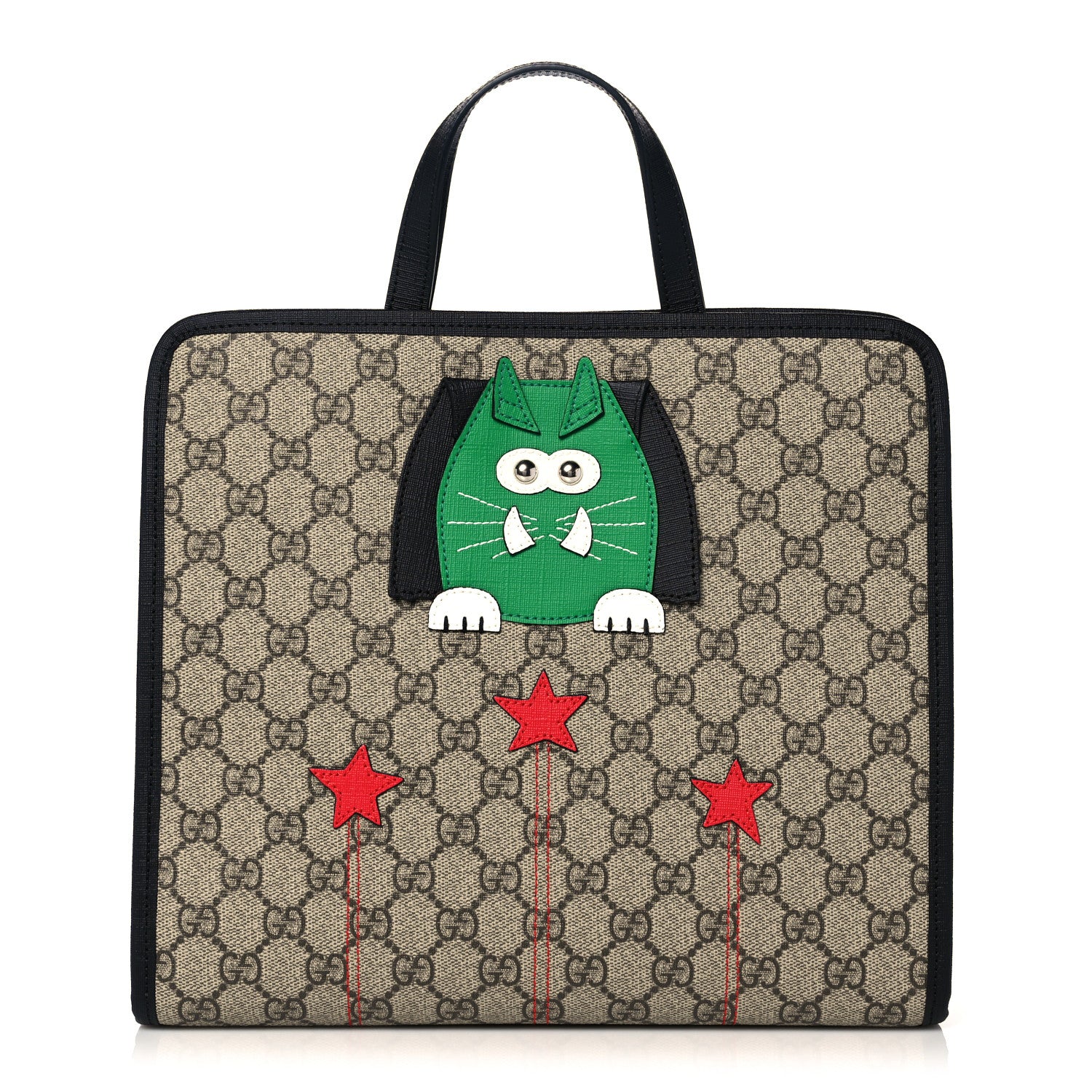 Gucci GG Supreme Monogram Cat Childrens Tote Black 1 of 10