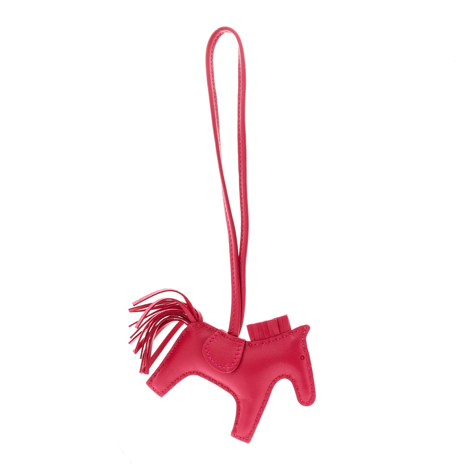 Hermes Milo Lambskin Grigri Rodeo Horse Bag Charm PM Rose Mexico 3 of 5