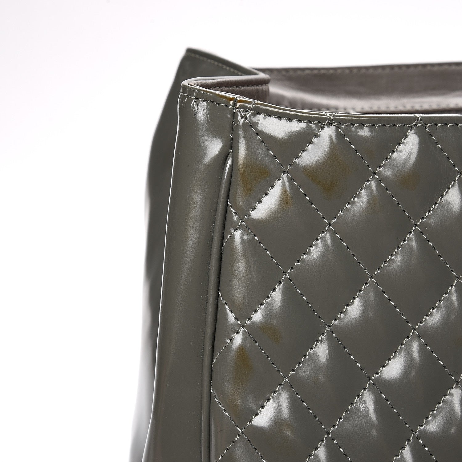 Chanel Glazed Calfskin Mademoiselle Lock Kelly Flap Bag Grey 12 of 16