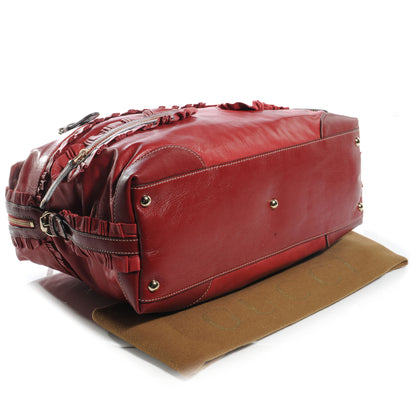 Gucci Leather Ruffle Sabrina Boston Tote Rouge 4 of 7