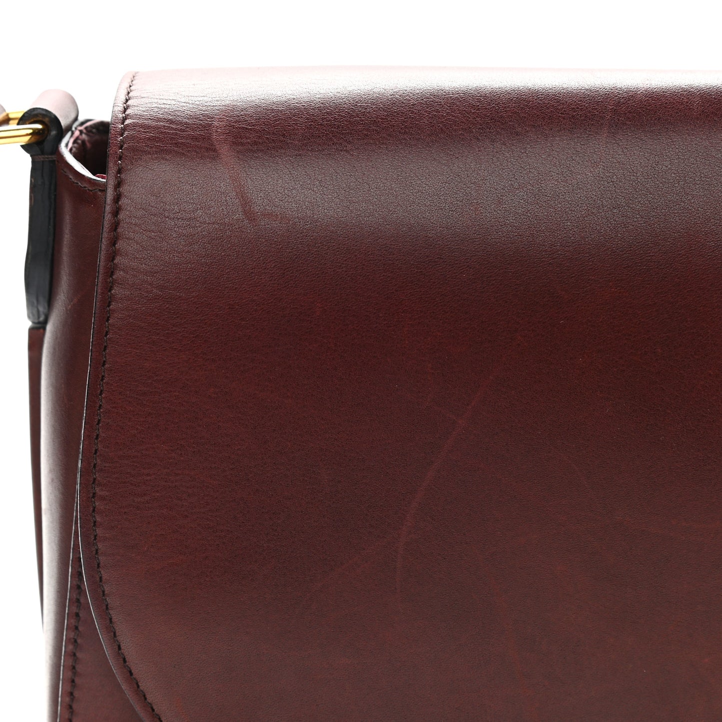 Natural Calfskin Medium Trotteur Burgundy