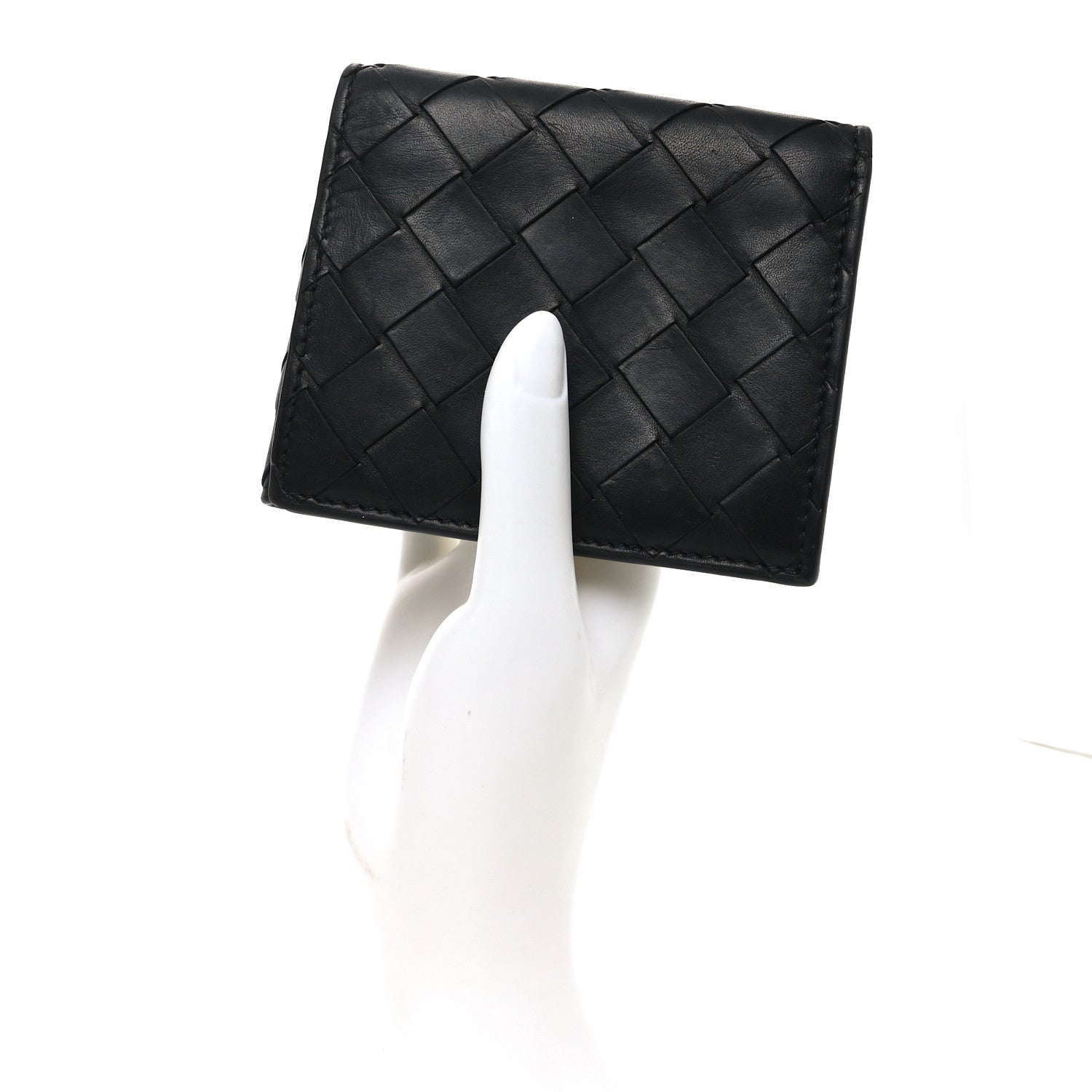 Bottega Veneta Nappa Maxi Intrecciato Tri-Fold Wallet Black 2 of 6