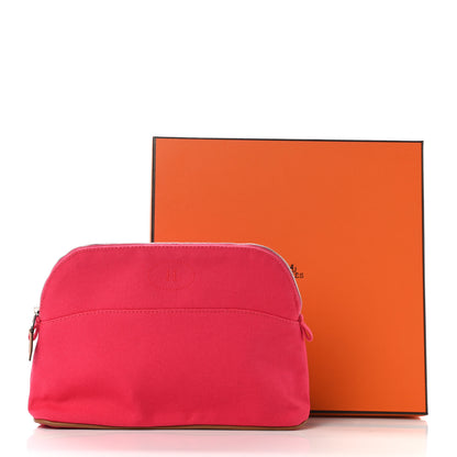 Hermes Cotton Canvas Mini Bolide Travel Cosmetic Pouch Hibiscus 10 of 10