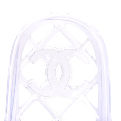 Chanel PVC Transparent CC Flat Slide Sandals 40 White 8 of 9