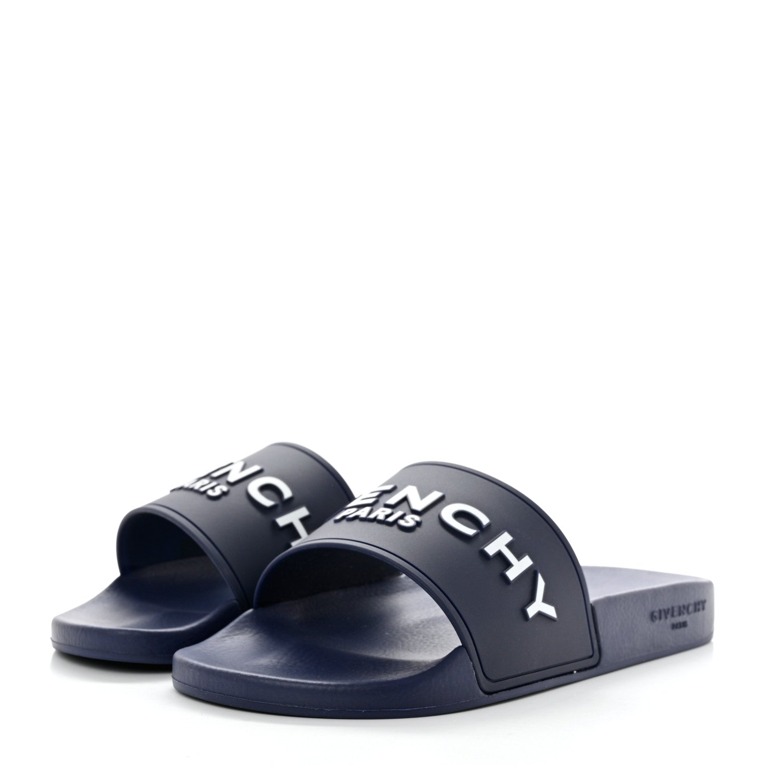 Givenchy Rubber Logo Pool Slide Sandals 40 Steel Blue 3 of 8
