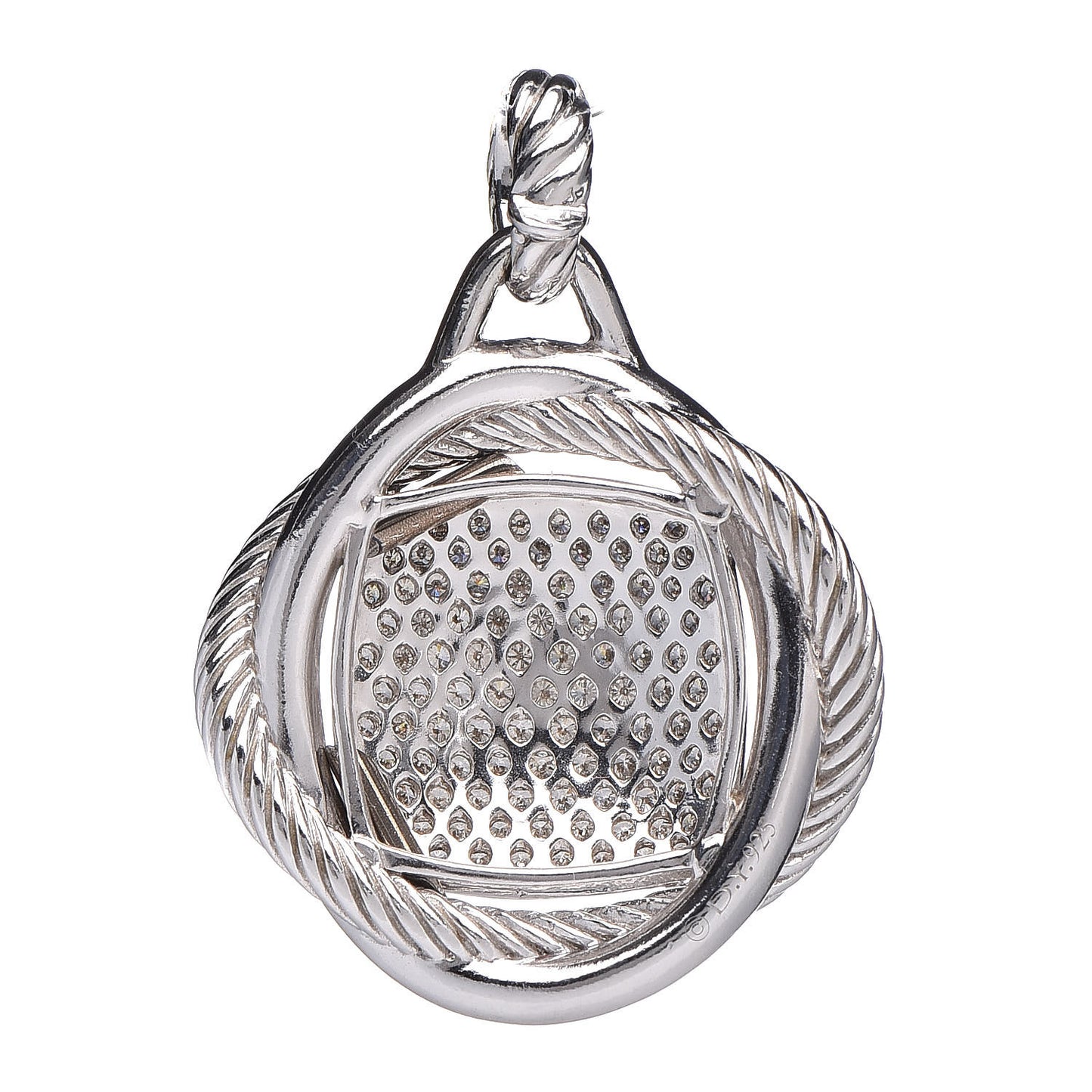 Sterling Silver Diamond 32mm Large Infinity Pendant