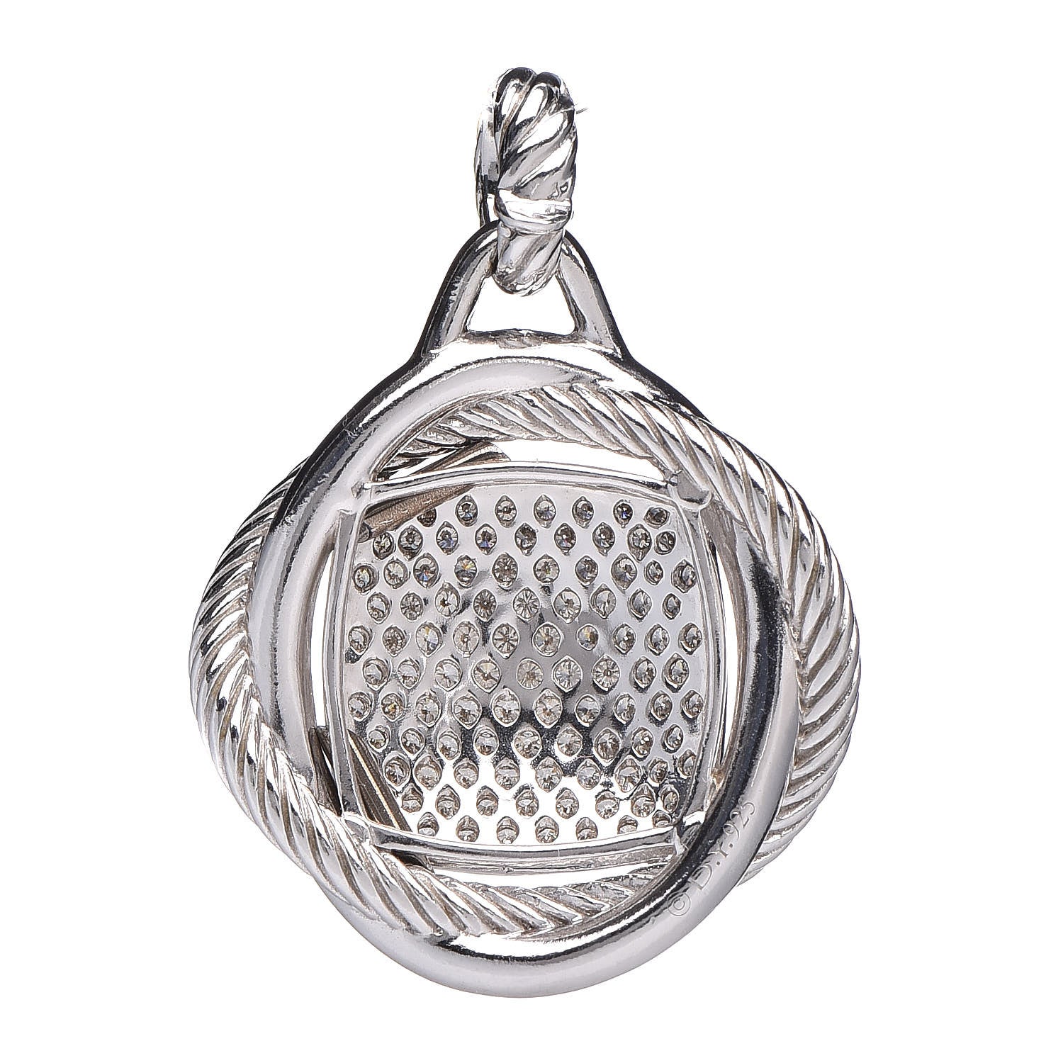 David Yurman Sterling Silver Diamond 32mm Large Infinity Pendant 3 of 4