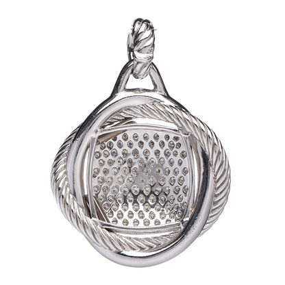 David Yurman Sterling Silver Diamond 32mm Large Infinity Pendant 3 of 4