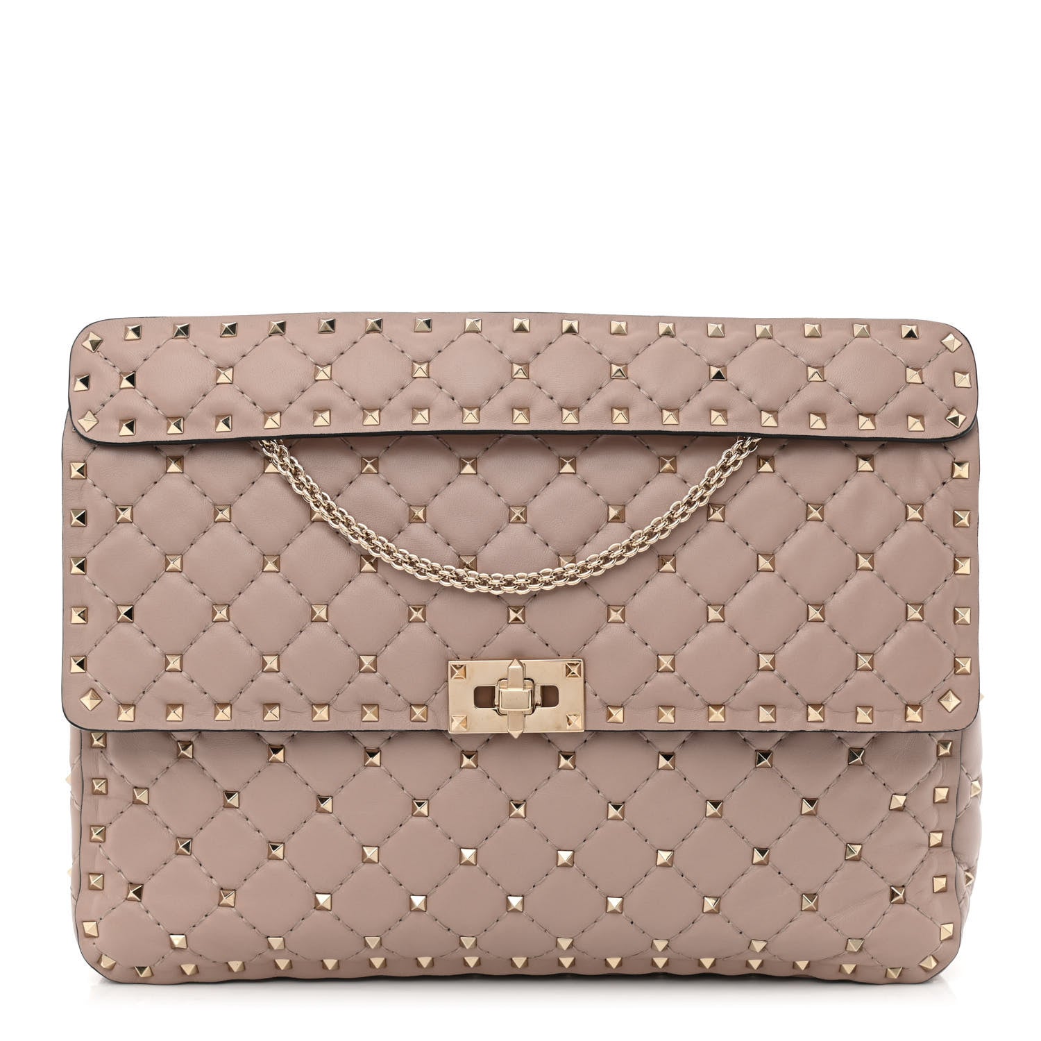 Valentino Garavani Nappa Large Rockstud Spike Shoulder Bag Poudre 2 of 11