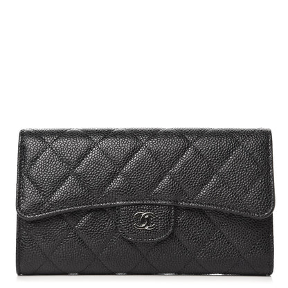 Chanel Caviar Quilted Large Flap Wallet Black 1 of 9