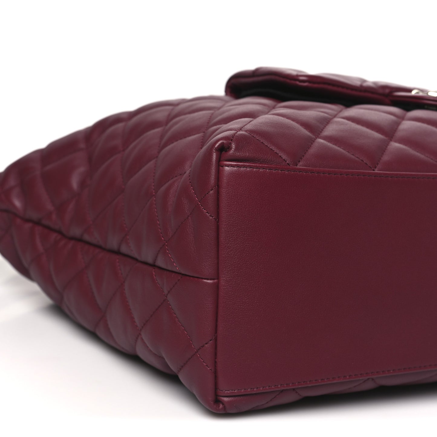 Calfskin Quilted Large Coco Mellow Hobo Burgundy