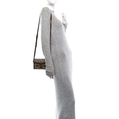 Gucci GG Supreme Monogram Mini Horsebit 1955 Shoulder Bag Beige Brown Sugar 2 of 11