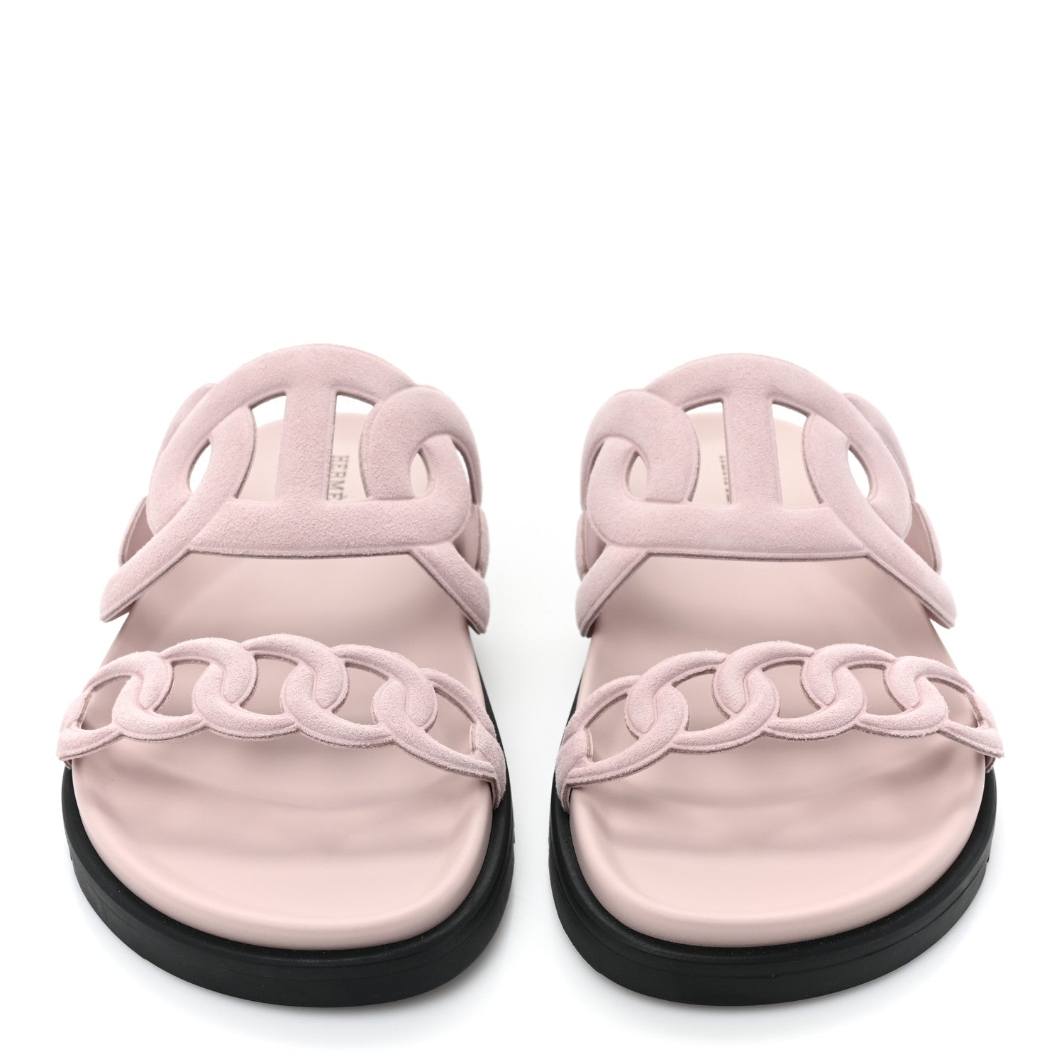 Hermes Suede Goatskin Extra Sandals 35.5 Rose Porcelain 2 of 10