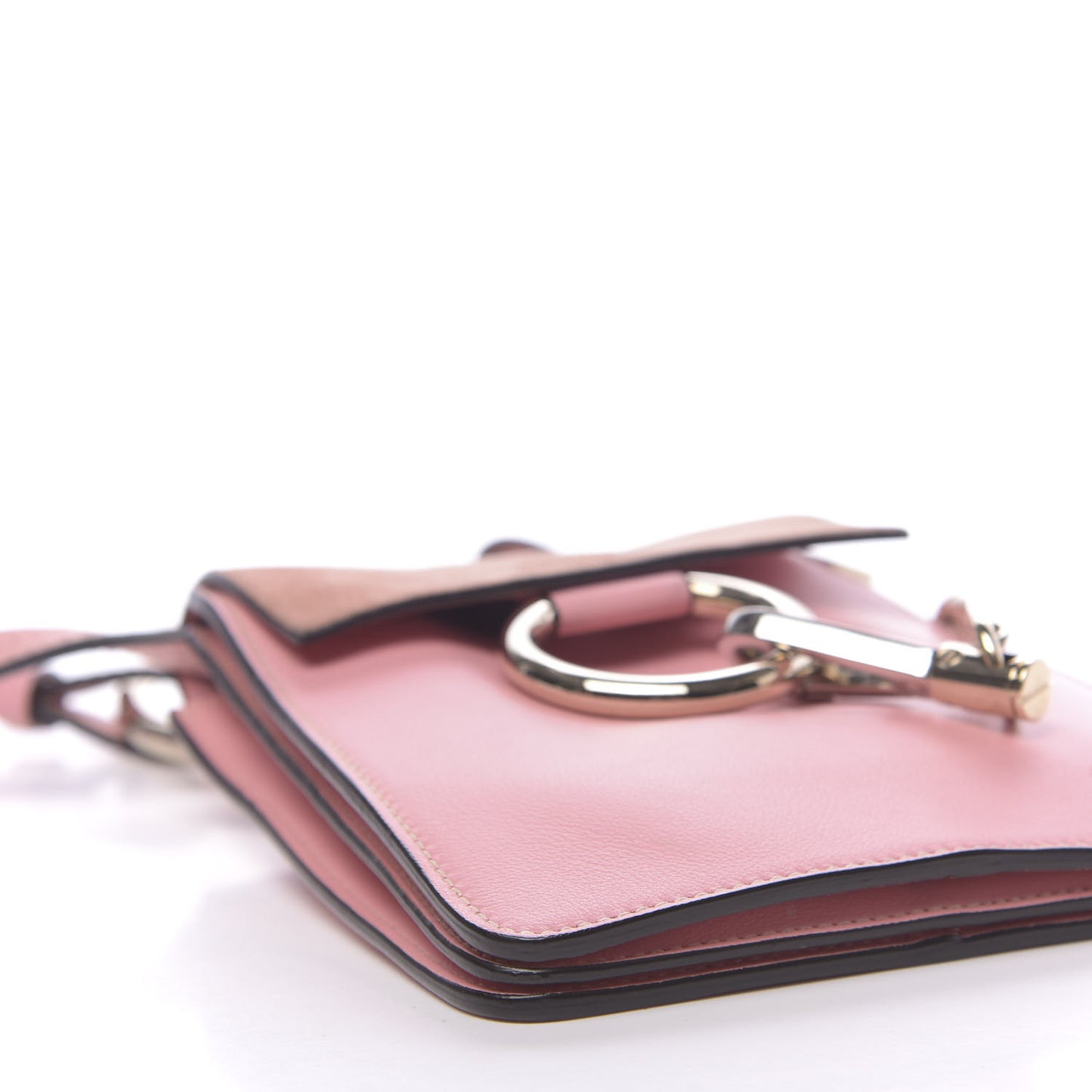 Suede Calfskin Mini Faye Bracelet Bag Washed Pink