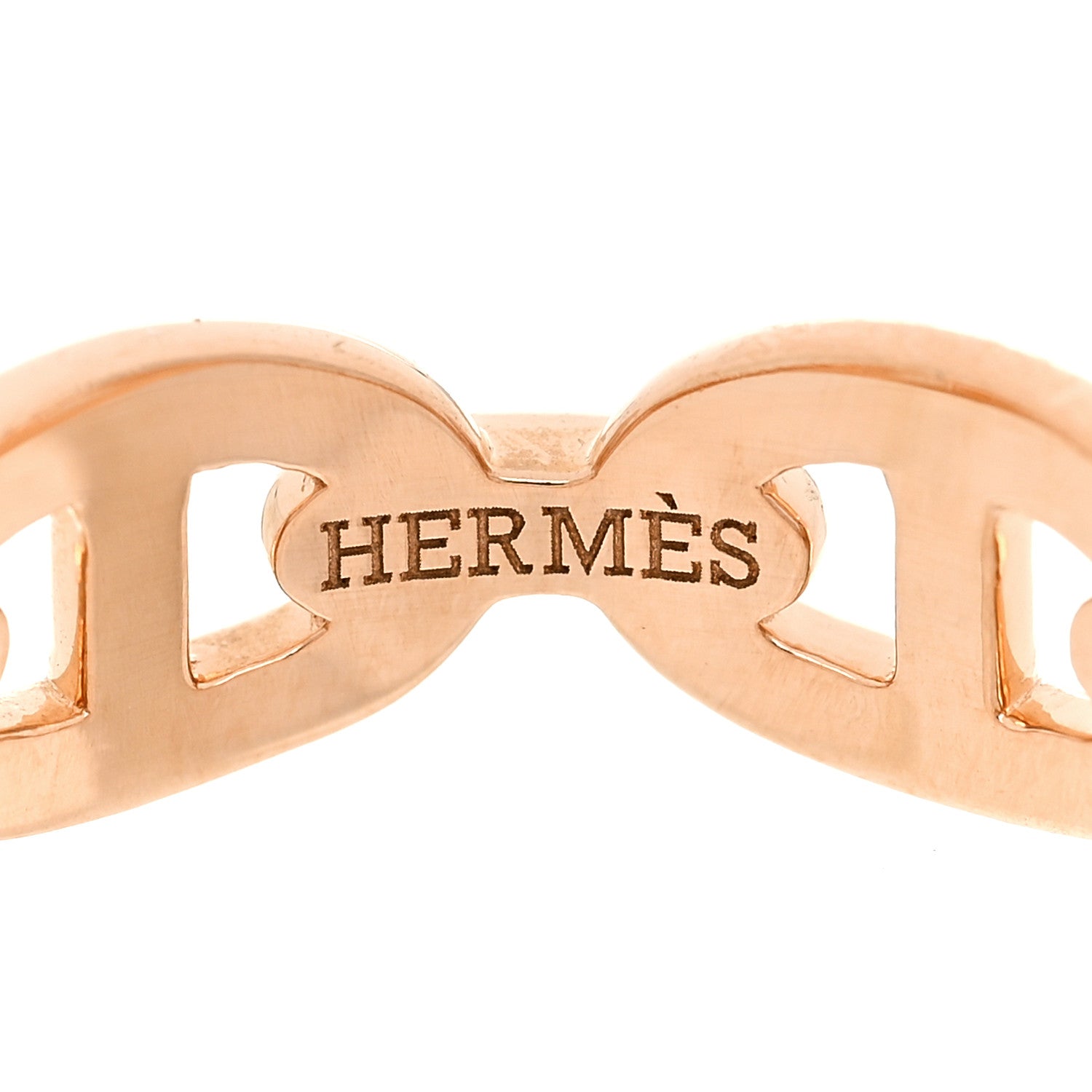 Hermes 18K Rose Gold PM Chaine d'Ancre Enchainee Ring 54 6.75 6 of 9