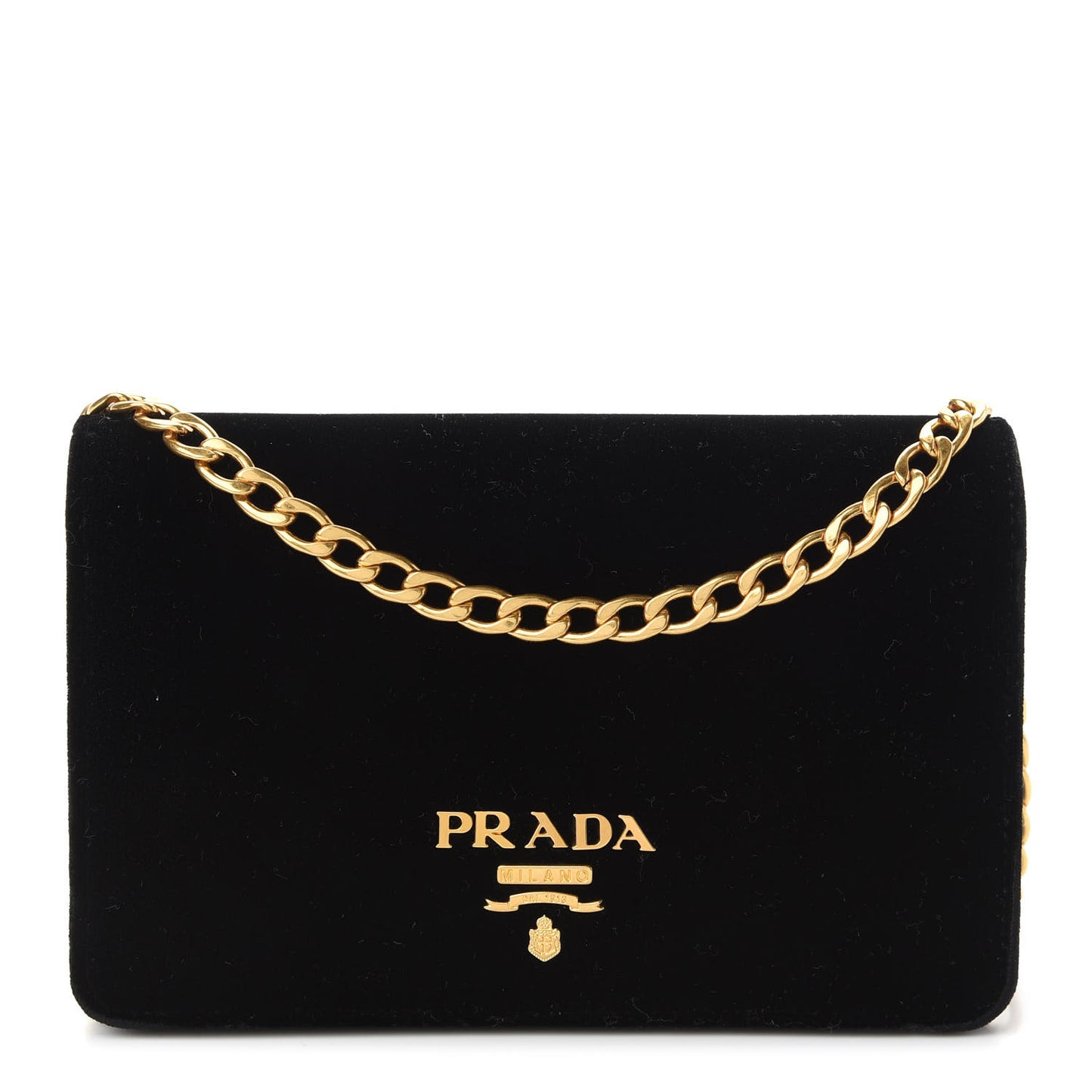 Velluto Chain Shoulder Bag Black