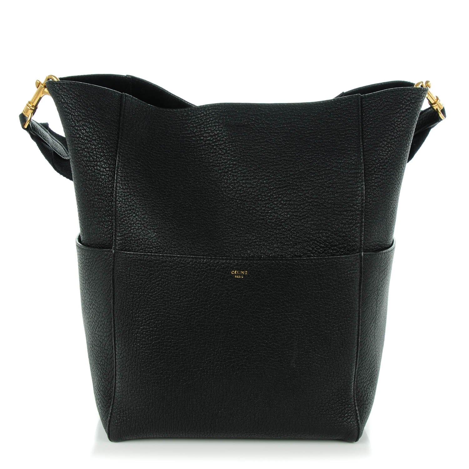 Celine Goatskin Sangle Bucket Bag Black 1 of 6
