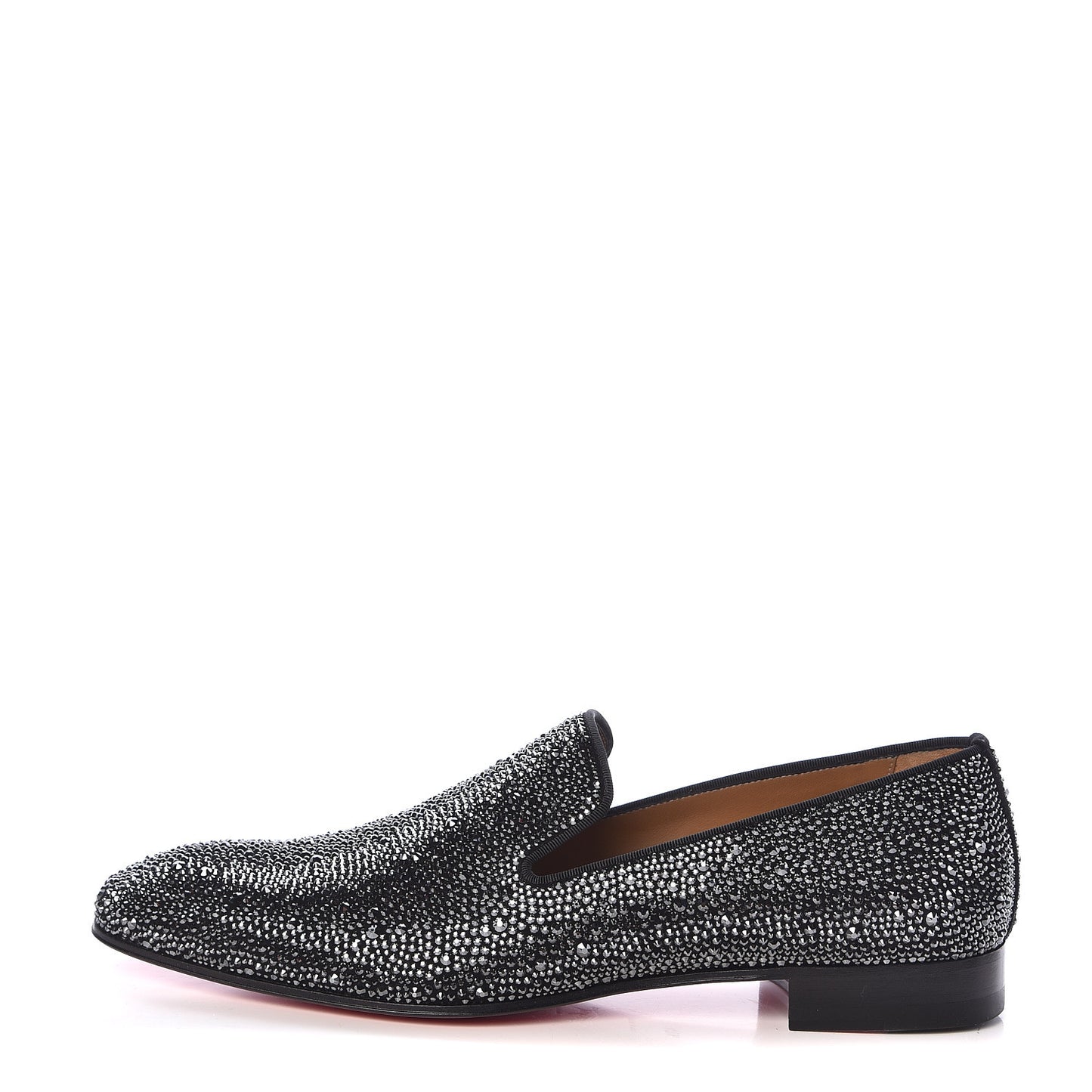 Strass Veau Velours Mens Dandelion Flat Loafers 42.5 Black