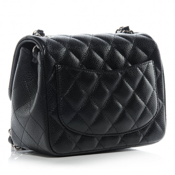 Caviar Quilted Mini Square Flap Black