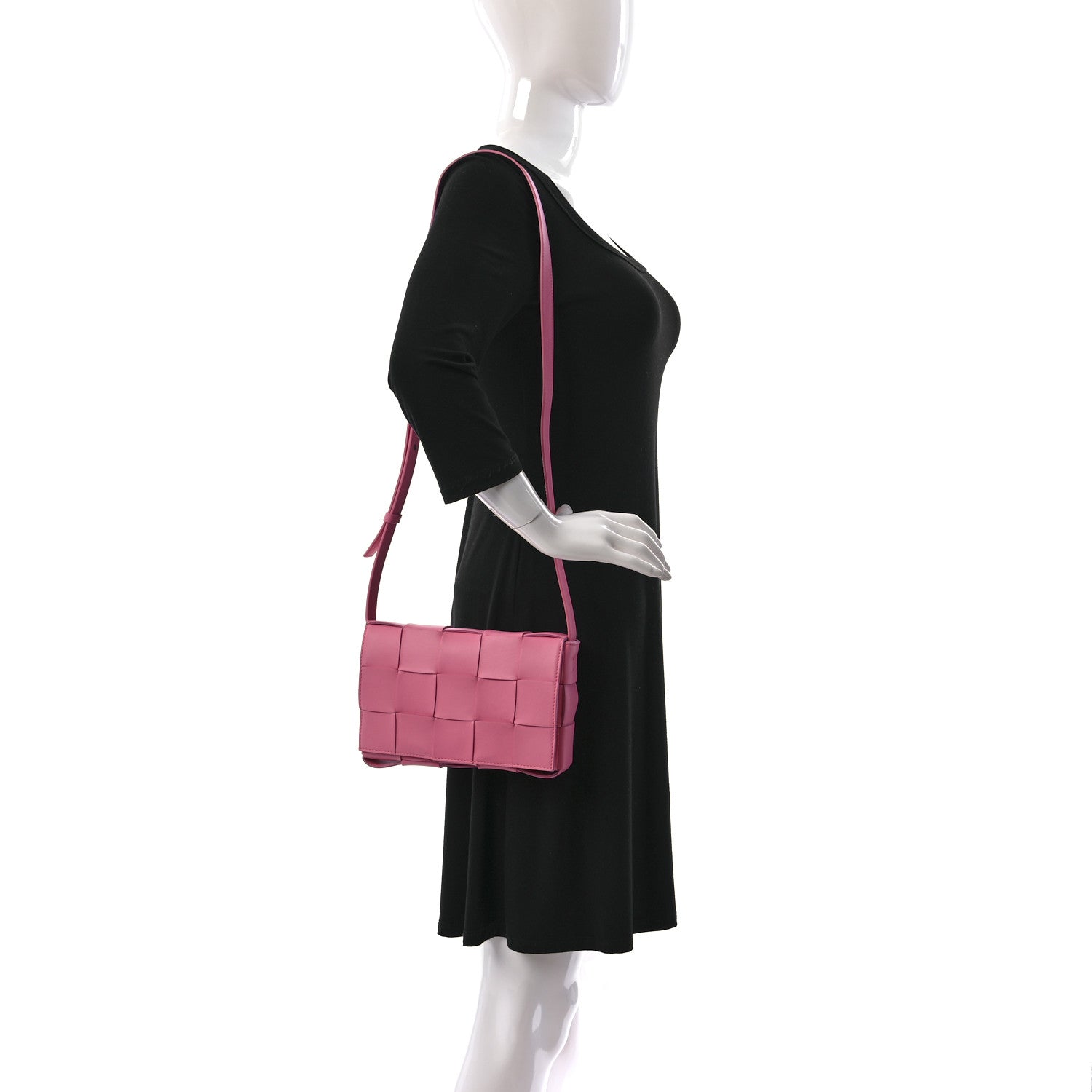 Bottega Veneta Lambskin Maxi Intrecciato Cassette Crossbody Bag Pink 2 of 10