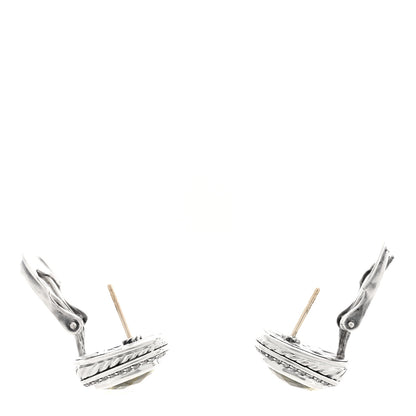 David Yurman Sterling Silver Diamond Lemon Quartz 11mm Albion Earrings 3 of 4