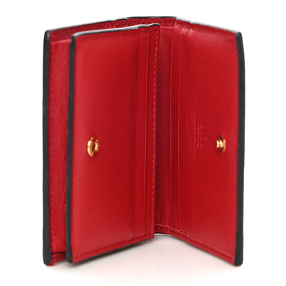 Gucci GG Supreme Monogram Bosco Patch Card Case Wallet Beige Malva Hibiscus Red 5 of 14