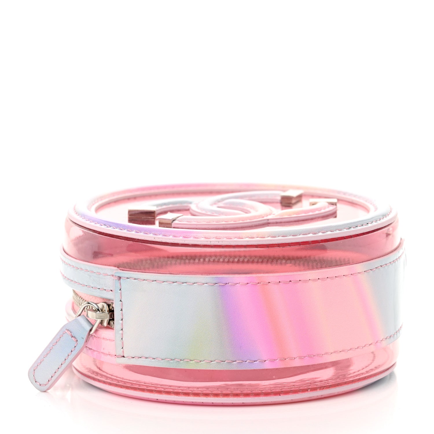 Chanel PVC Calfskin Lambskin Quilted Round Filigree Clutch With Chain Pink 4 of 10