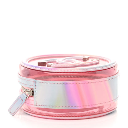 Chanel PVC Calfskin Lambskin Quilted Round Filigree Clutch With Chain Pink 4 of 10