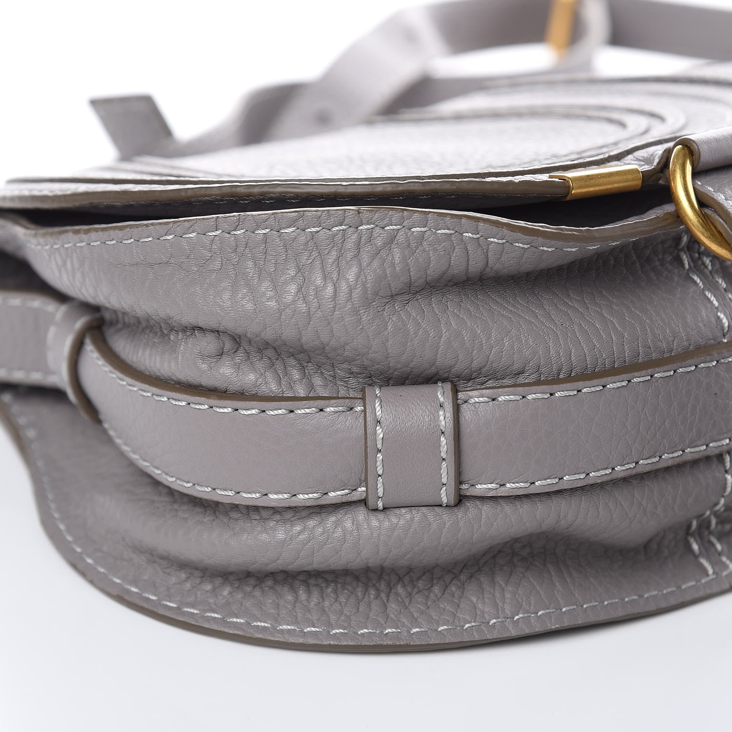 Chloe Calfskin Mini Marcie Round Crossbody Bag Cashmere Grey 7 of 10