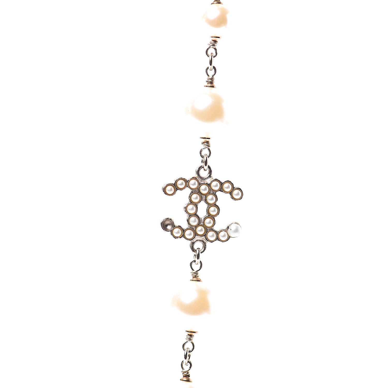 Chanel Graduated Pearl CC Long Necklace Gold 3 of 6