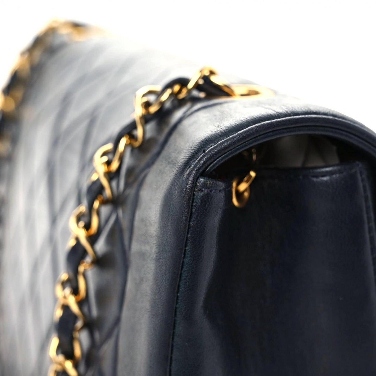 Lambskin Quilted Medium Single Flap Black