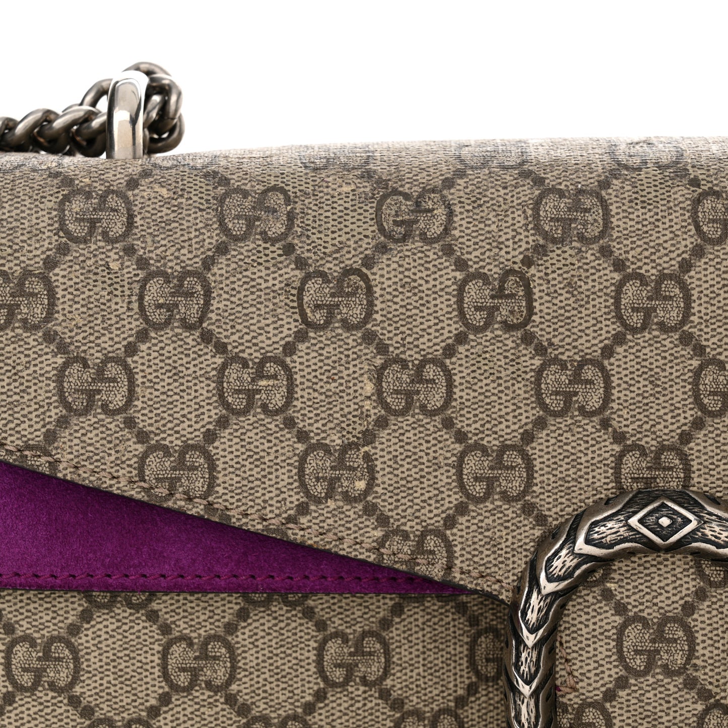 GG Supreme Monogram Suede Small Dionysus Shoulder Bag Purple