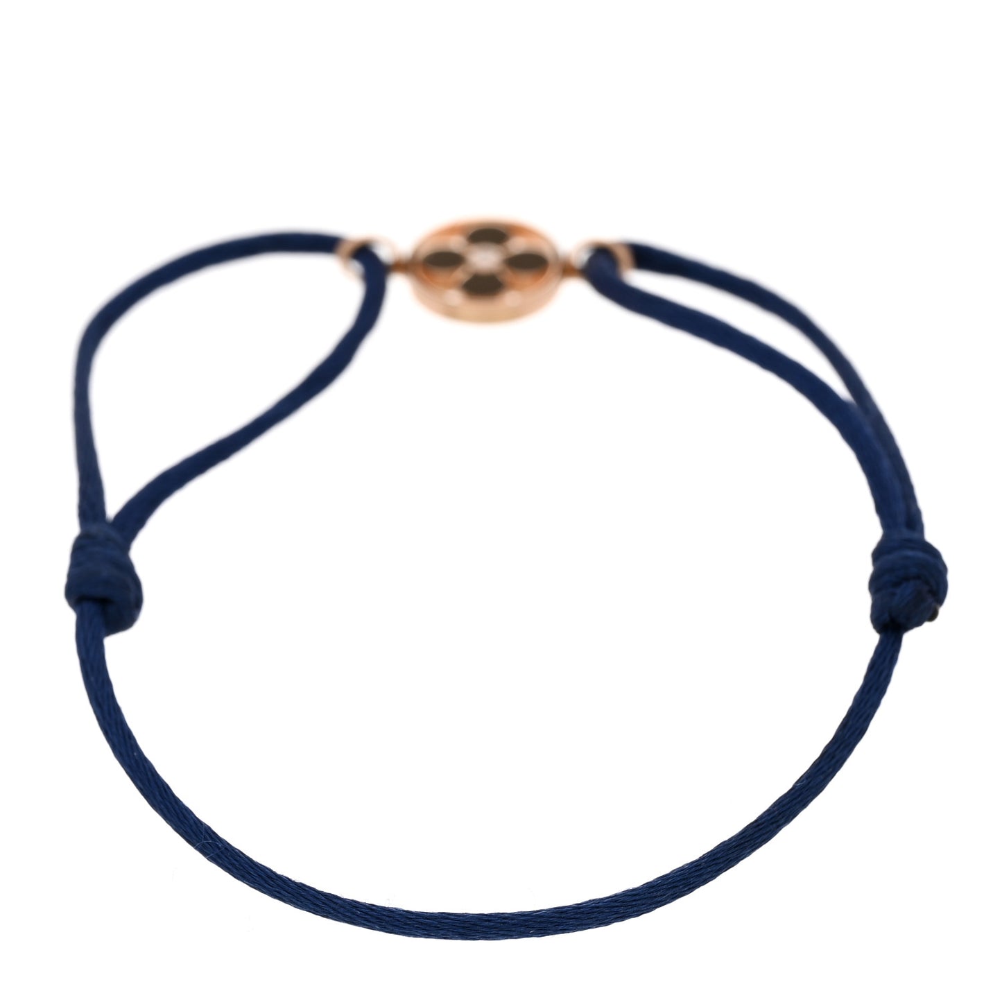 18K Pink Gold Diamond Idylle Blossom Sun Cord Bracelet Blue
