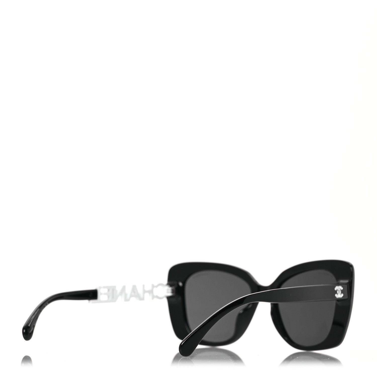 Chanel Acetate Strass Square Sunglasses 5422-B-A Black White 4 of 8
