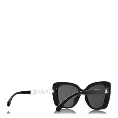 Chanel Acetate Strass Square Sunglasses 5422-B-A Black White 4 of 8
